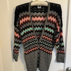 Classic Missoni Chevron Tapered Cardigan Made in Italy-Size US 6